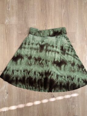 Y2K Lispy Green and Black Tie-Dye Circle Skirt